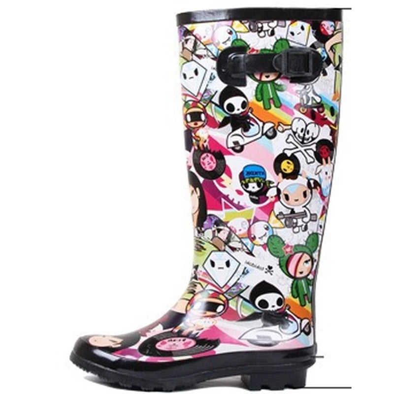 Women's Cartoon Mid-Calf Rain Boots – Non-Slip Waterproof Women's Rain Boots Axl