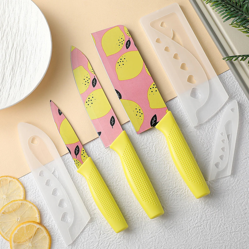 3-Piece Colorful Stainless Steel Kitchen Knife Set Kitchen Knife Set Axl 3pcs orange