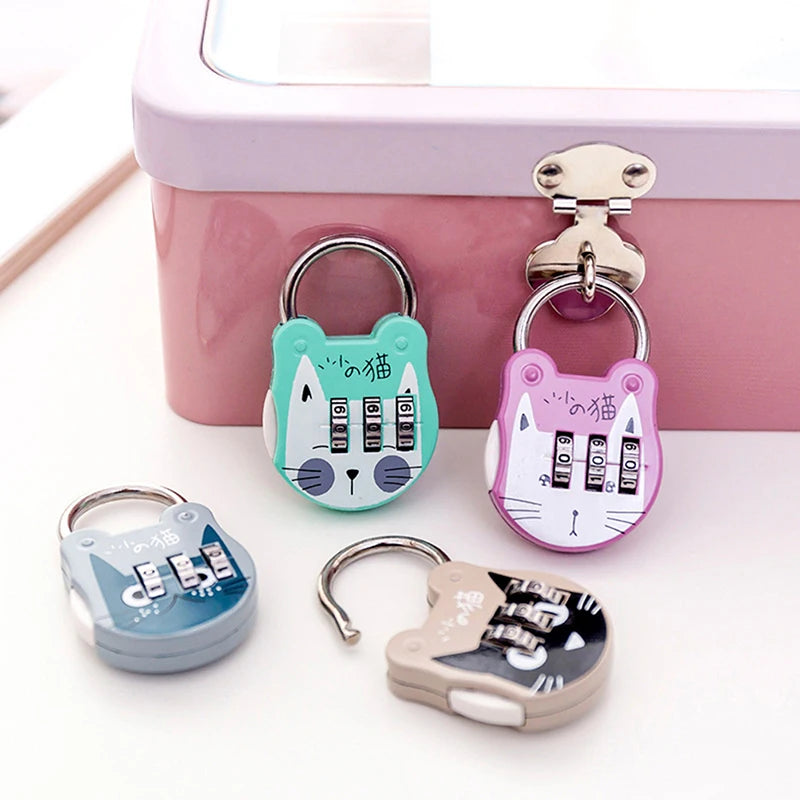 Cute Cat Mini Combination Lock – Luggage, Drawer & Dorm Combination Padlock Axl