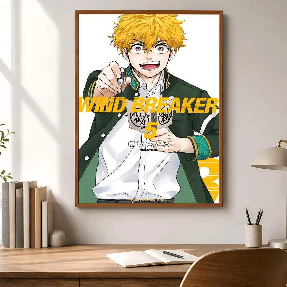 Wind Breaker Anime Poster – Waterproof Self-Adhesive Wall Art Anime Wall Poster Axl