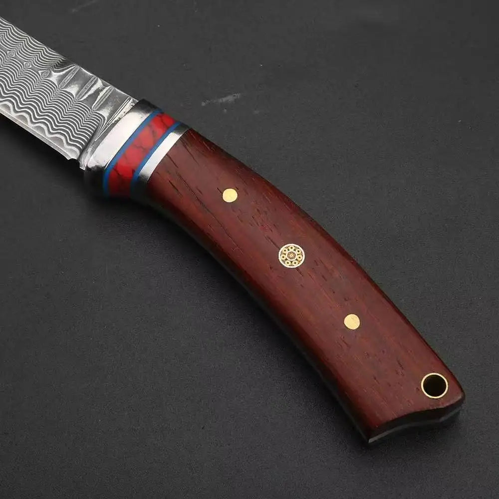 Damascus Steel Chef Knife – Fixed Blade Kitchen & BBQ Knife Damascus Chef Knife Axl