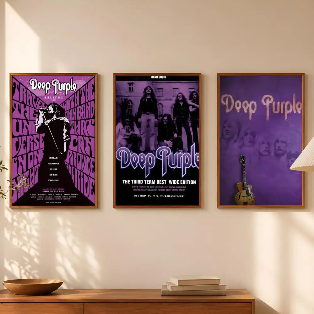Deep Purple Band HD PVC Wall Art Poster – Self-Stick Decor Wall Art Poster Axl