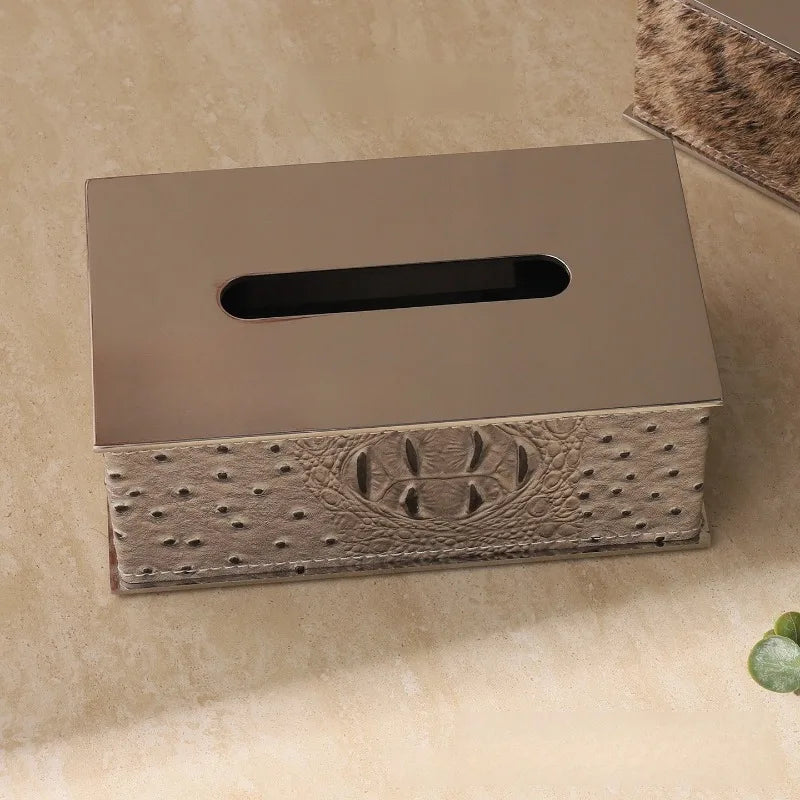 Luxury Stainless Steel Tissue Box Cover – Elegant Silver Napkin Case Tissue Box Cover Axl