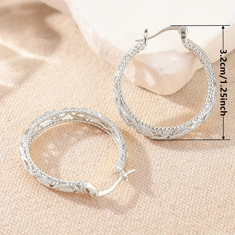 Huitan Large Geometric Hoop Earrings – Bohemian Party Jewelry Hoop Earrings Axl