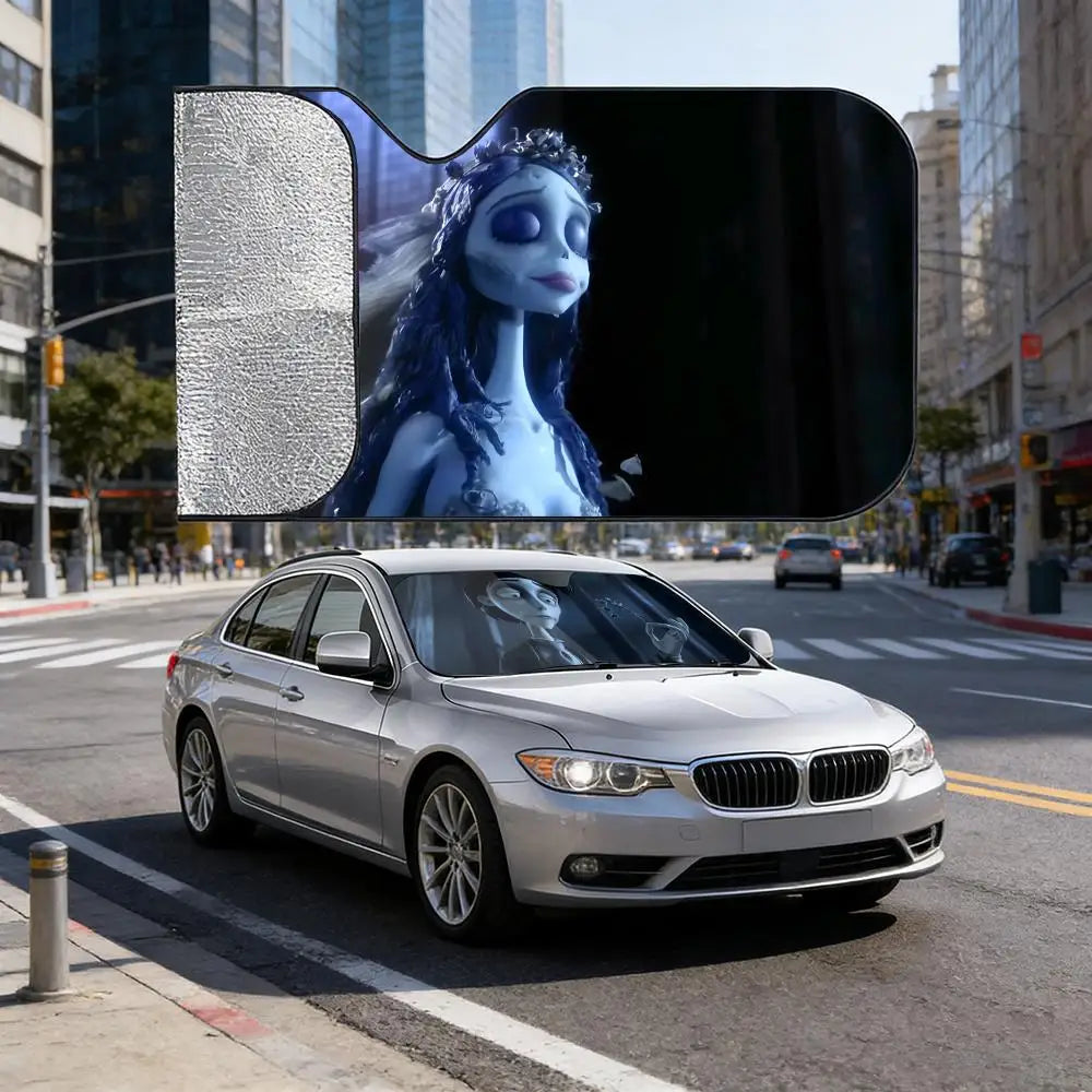 Corpse Bride Car Windshield Sunshade | UV & Heat Protection Windshield Sun Shade Axl