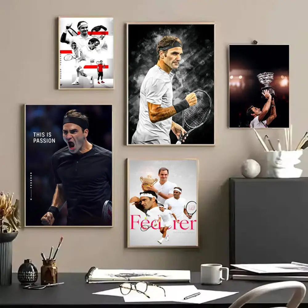 Roger Federer Canvas Poster – Tennis Wall Art Unframed Print Canvas Wall Art Axl