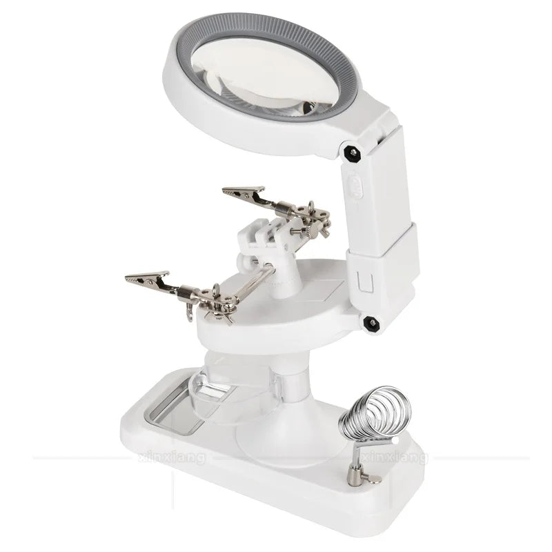 Desktop & Handheld Magnifying Glass 5X 10X with 32 LEDs LED Magnifying Glass Axl black
