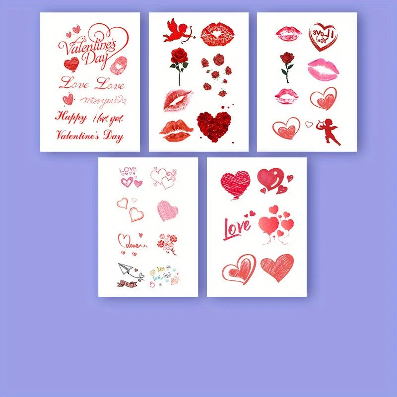 Temporary Tattoos 10 Sheets – Heart, Rose & Love Designs Temporary Tattoos Axl