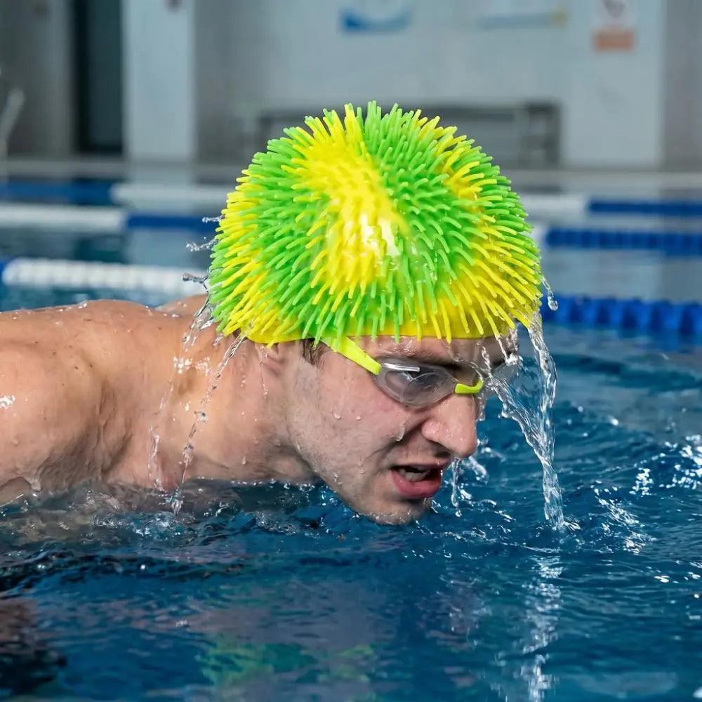 Sea Urchin Funny Swim Cap – Spiky Elastic Swimming Hat Novelty Swim Cap Axl