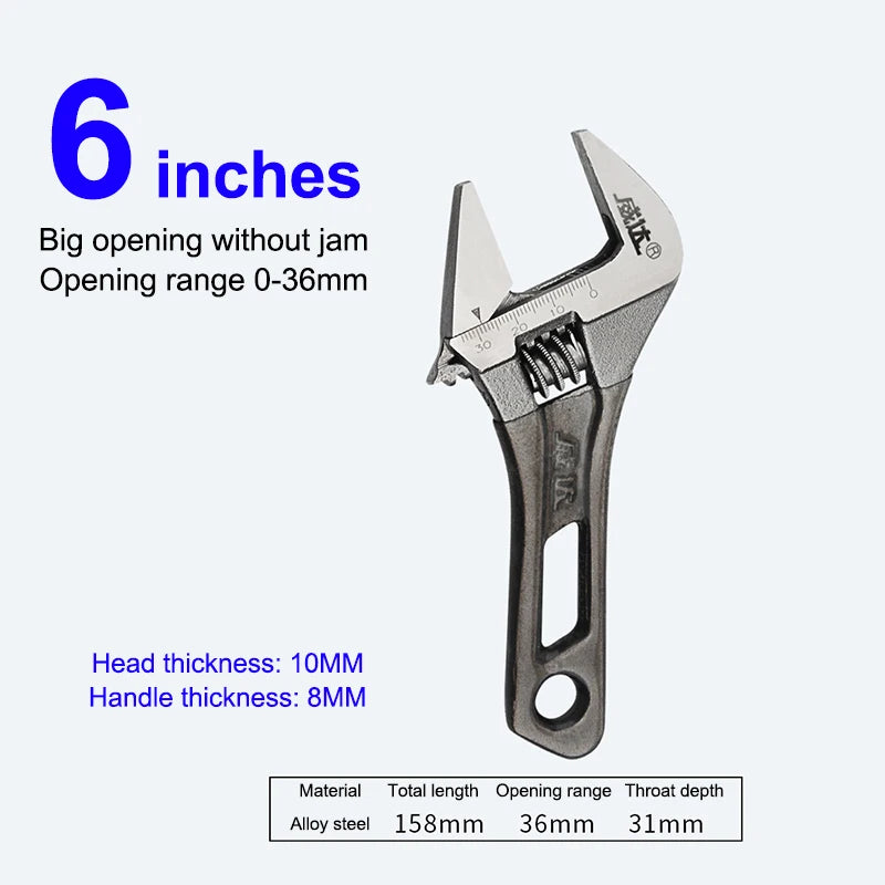 Adjustable Wrench 4/5/6/8 Inch Short Handle Mini Spanner Adjustable Wrench Axl A3