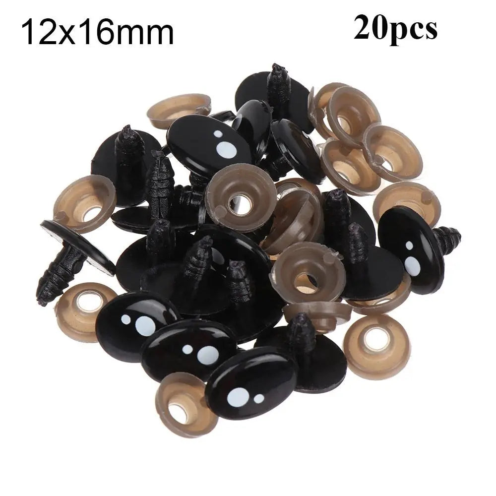 Oval Plastic Safety Eyes for Dolls, Bears & Puppets – 20/40 Pcs Doll Safety Eyes Axl 12x16mm 20pcs