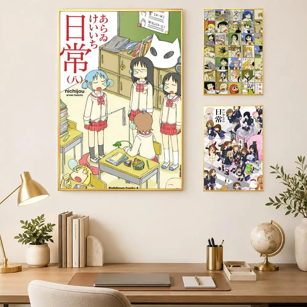 Nichijou My Ordinary Life Anime Wall Poster – Self-Stick HD Anime Wall Poster Axl
