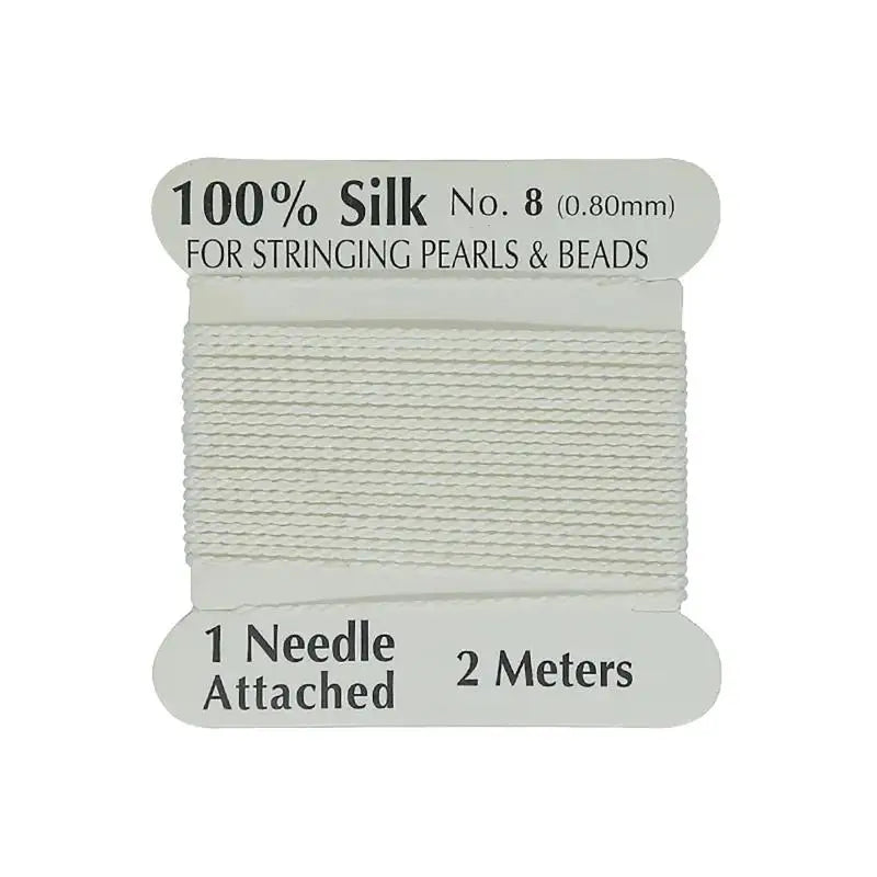 0.8mm Natural Silk Cord 2M – Multicolor DIY Jewelry Making Jewelry Making Cord Axl White