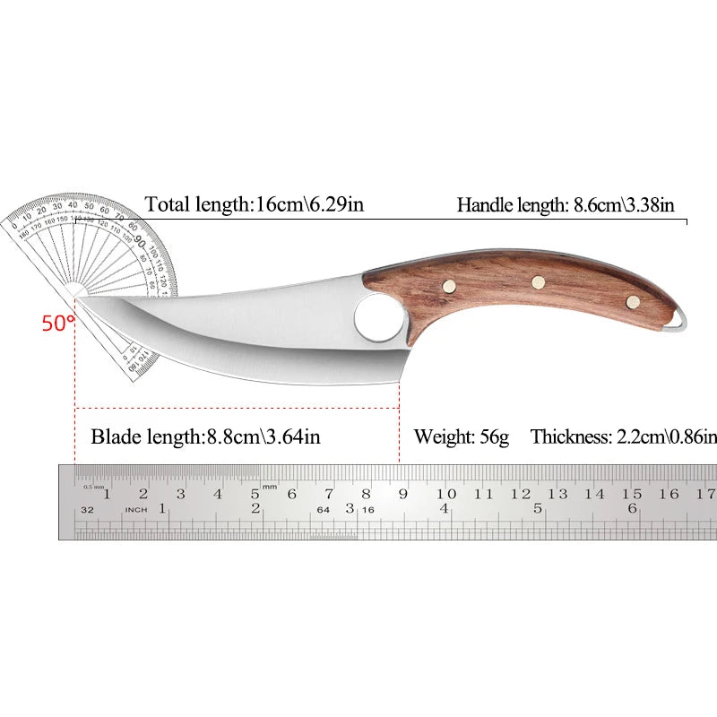 Handmade Forged Boning Knife – Wooden Handle & Knife Cover Boning Knife Axl