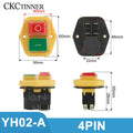 YH02 Electromagnetic Push Button Switch IP55 15A 220V CE Push Button Switch Axl 4PIN 110 V