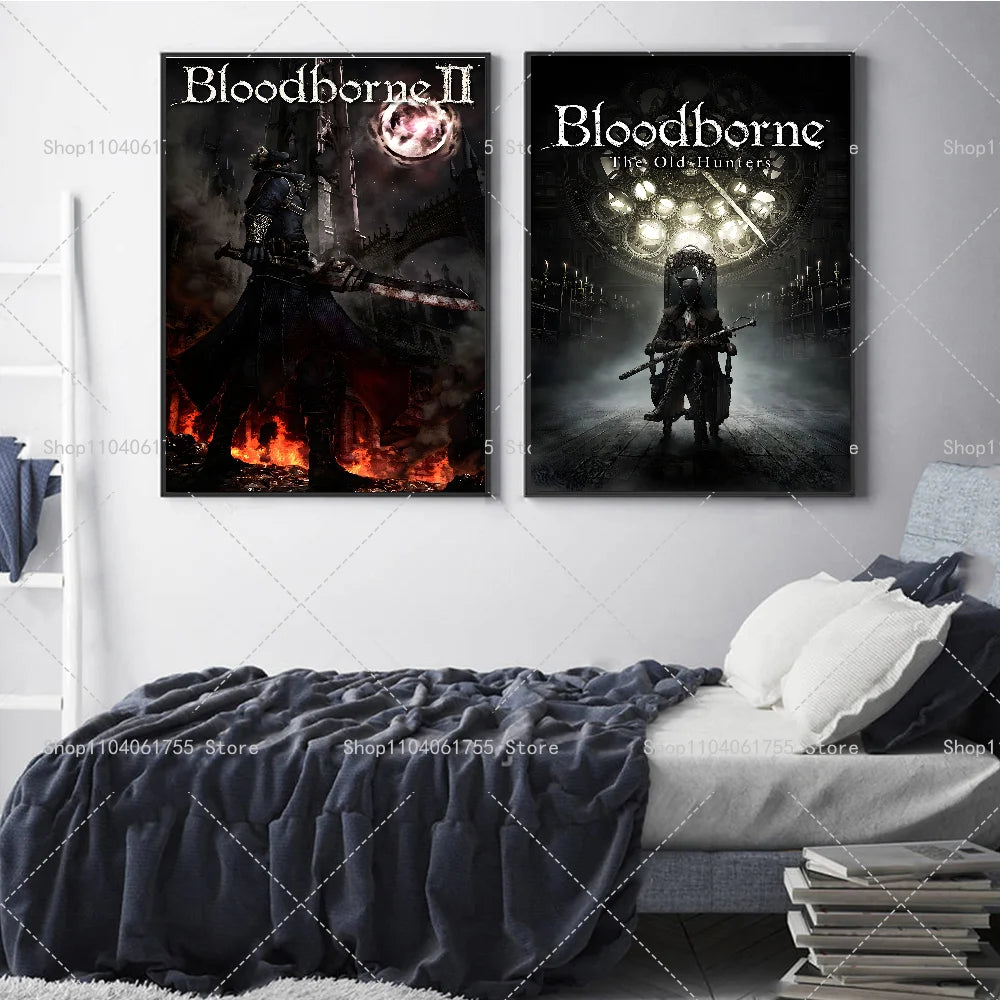Bloodborne Game Poster – Waterproof Self-Adhesive Wall Art Sticker Wall Art Poster Axl