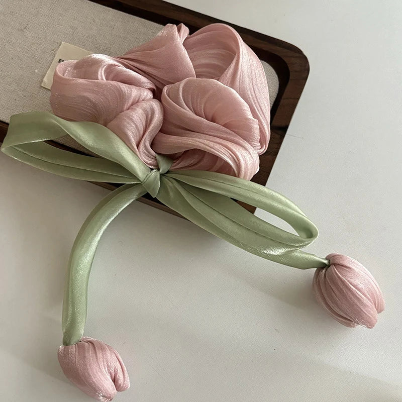 Sweet Tulip Bowknot Hair Clip with Tassels for Women & Girls Hair Clip Axl A5