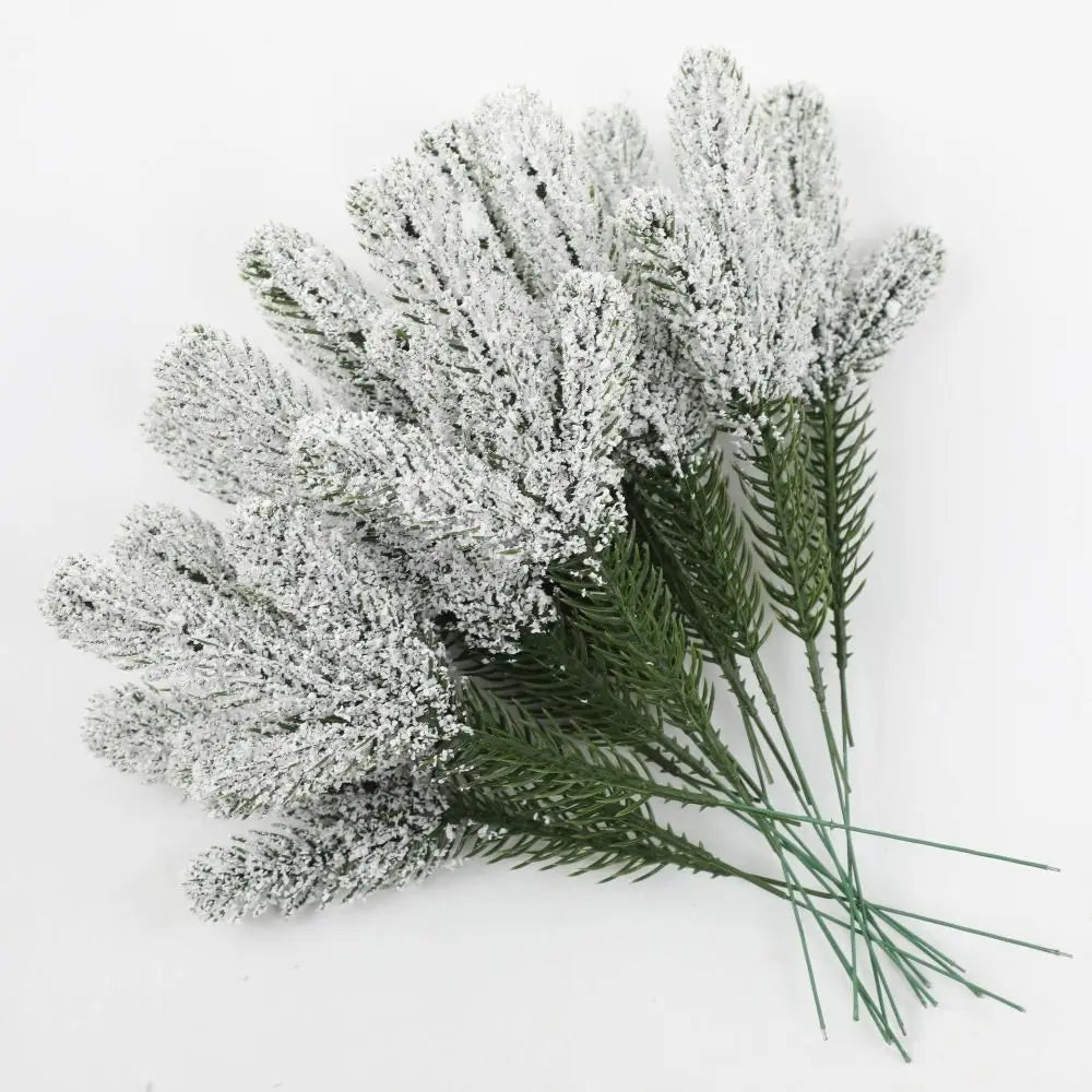 Artificial Snow Pine Branches 24pc – Christmas Wreath Decor Artificial Christmas Decor Axl Type C