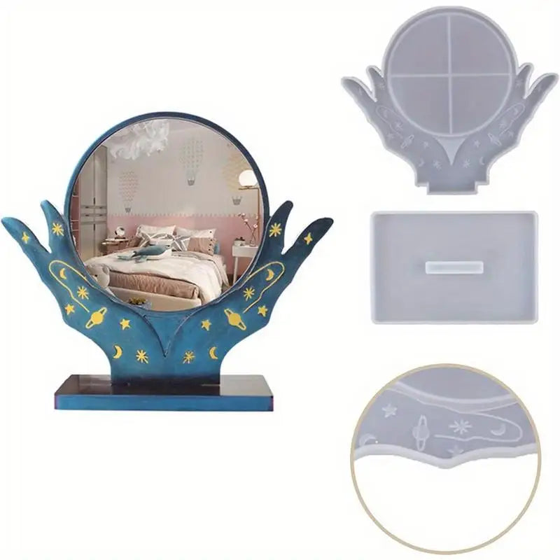Silicone Mirror Mold for Epoxy Resin DIY Jewelry Crafts 2pc Resin Craft Mold Axl
