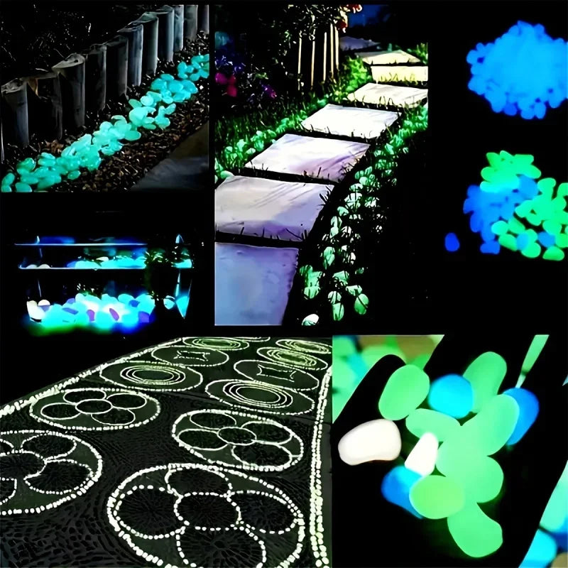 100 Glow in the Dark Pebbles – Luminous Garden & Aquarium Stones Decorative Garden Pebbles Axl