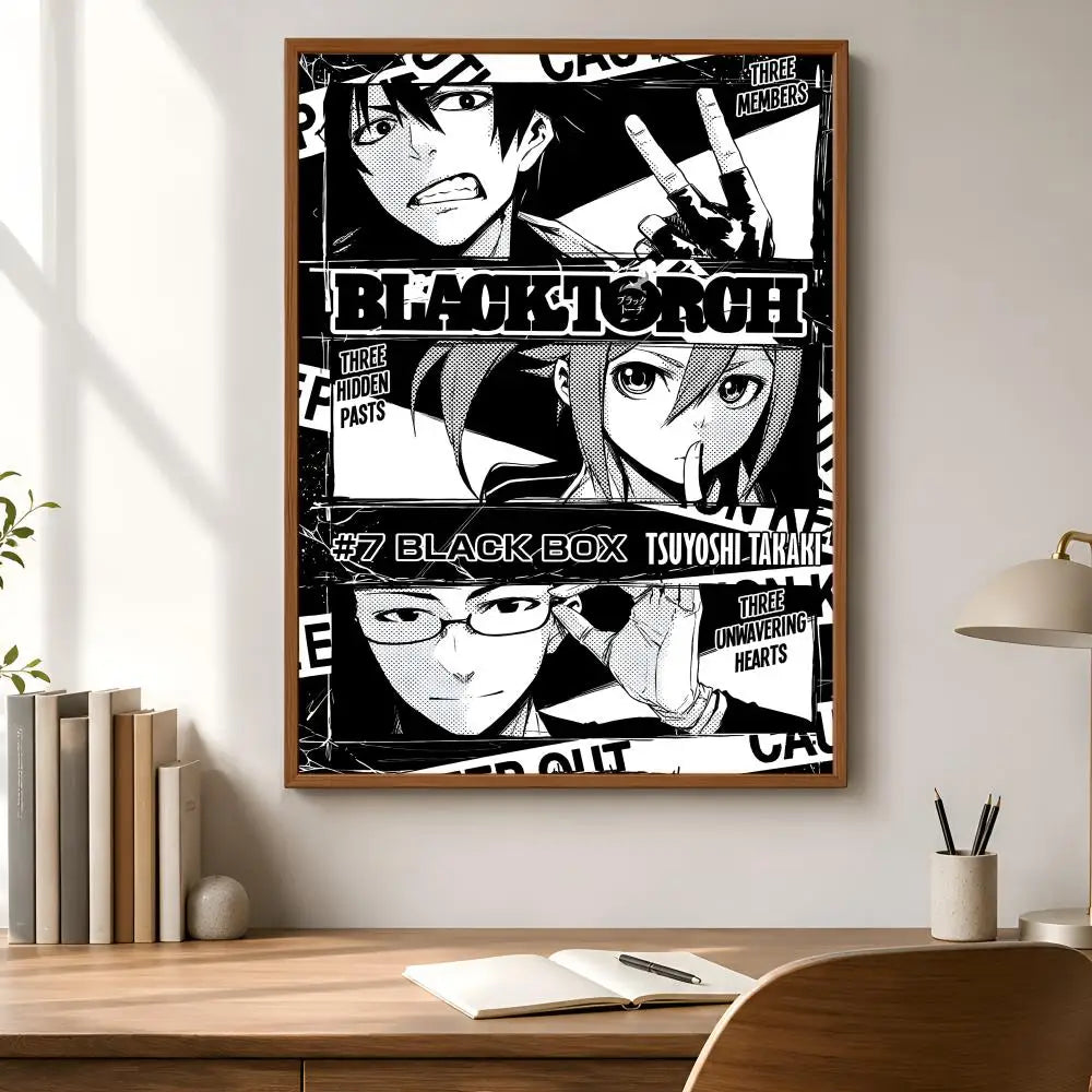 Black Torch Manga Waterproof PVC Peel & Stick Wall Poster Manga Wall Poster Axl