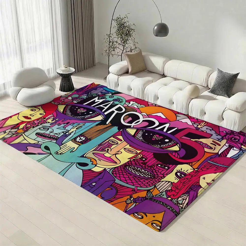 Maroon 5 Flannel Floor Mat – Non-Slip Soft Plush Indoor Rug Flannel Floor Mat Axl