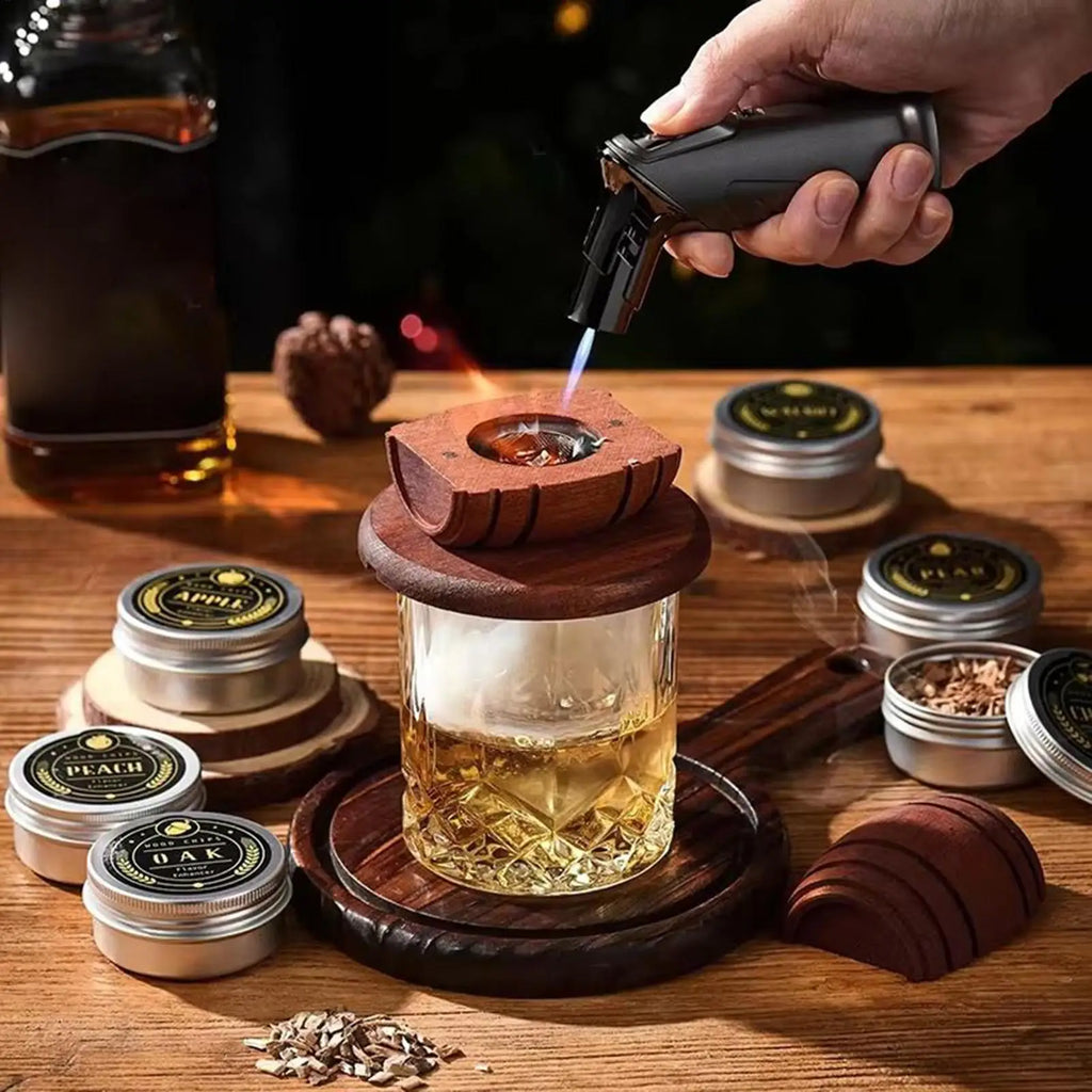 Wooden Whiskey Smoker & Cocktail Spirits Infuser Bar Tool Cocktail Smoker Infuser Axl
