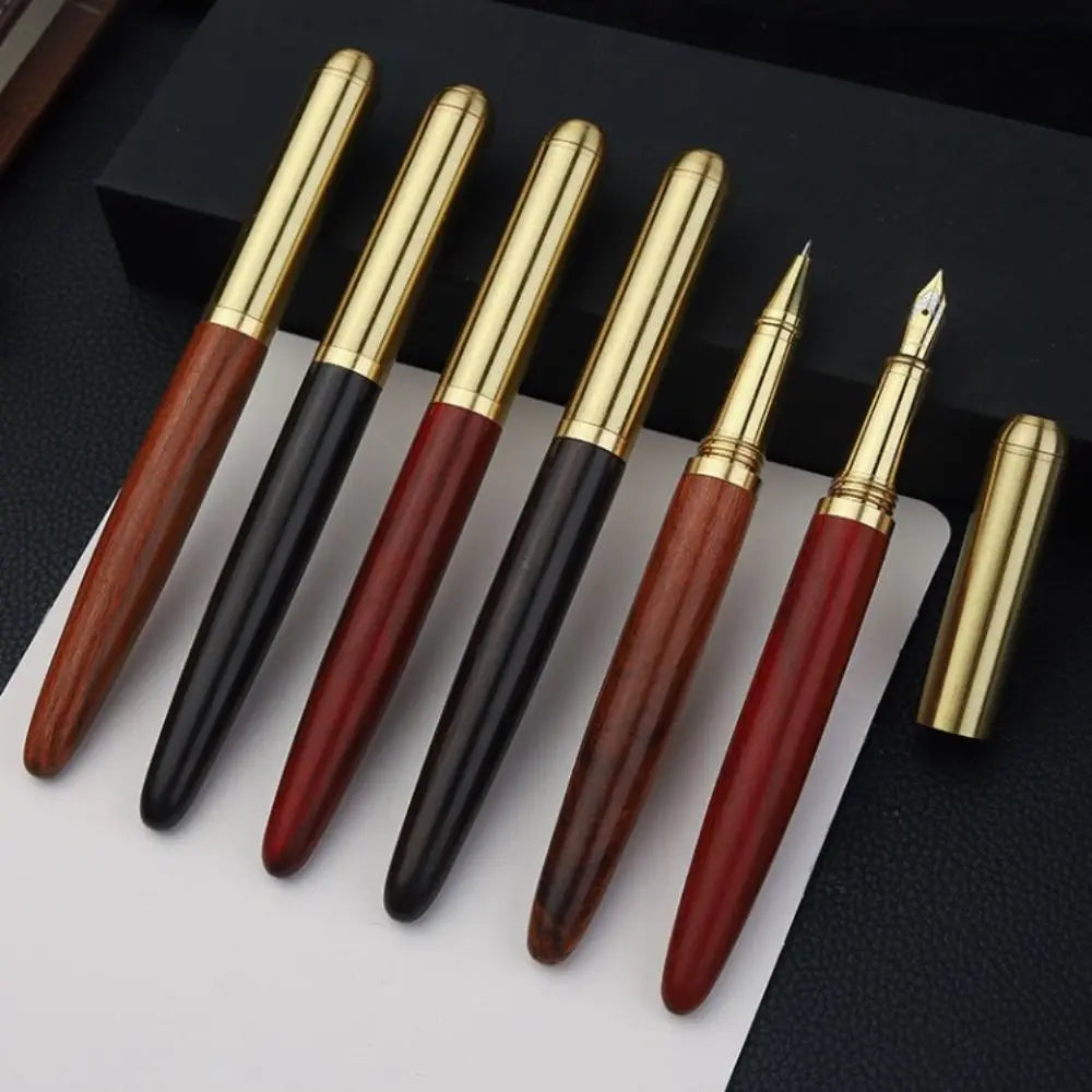 Wood & Brass Fountain Pen – 0.7mm Calligraphy Signature Pen Fountain Pen Axl