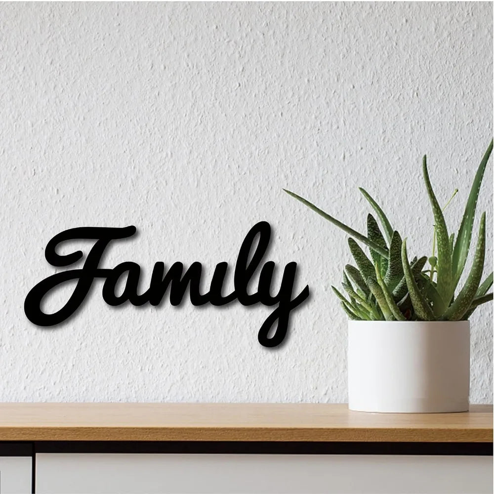 Rustic Laser Cut Wood FAMILY Sign – Unfinished DIY Wall Decor Wood Wall Sign Axl