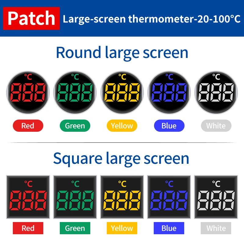 22MM AC Digital Panel Meter – Voltage Current Frequency Temp LED Digital Panel Meter Axl Thermometer Round Blue