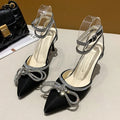 Women's Rhinestone Slingback High Heels – Elegant Wedding Sandals High Heel Sandals Axl black 34