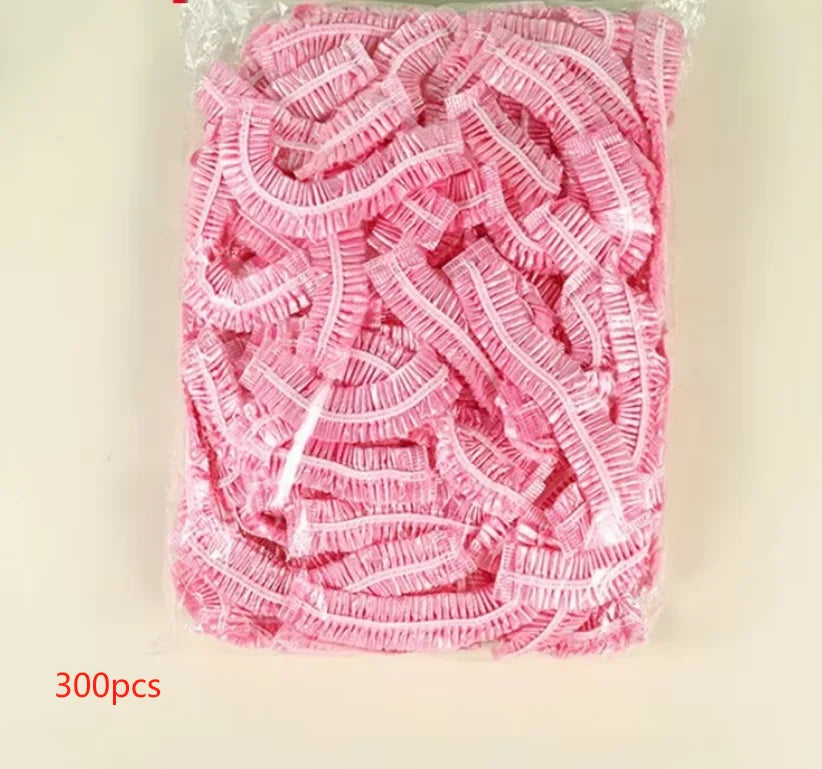 100-Pack Disposable Shower Caps – Waterproof Elastic Plastic Disposable Shower Cap Axl Pink