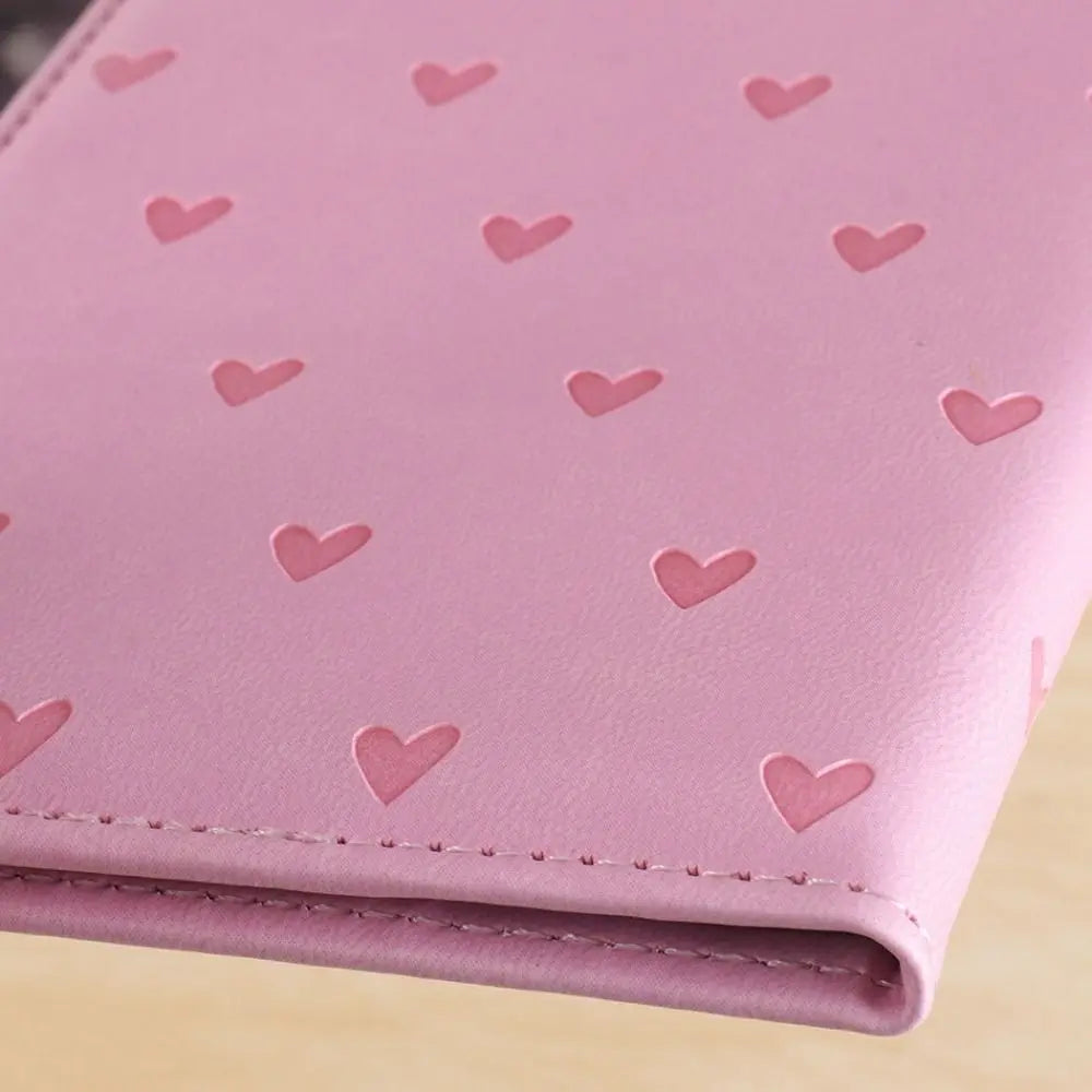 PU Leather Heart Print Passport Holder – Slim Travel Cover Passport Holder Axl