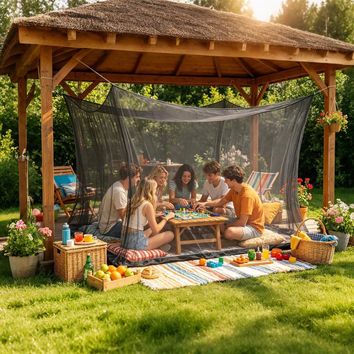 Outdoor Mosquito Mesh Net 300x300x250cm – Patio & Camping Outdoor Mosquito Net Axl