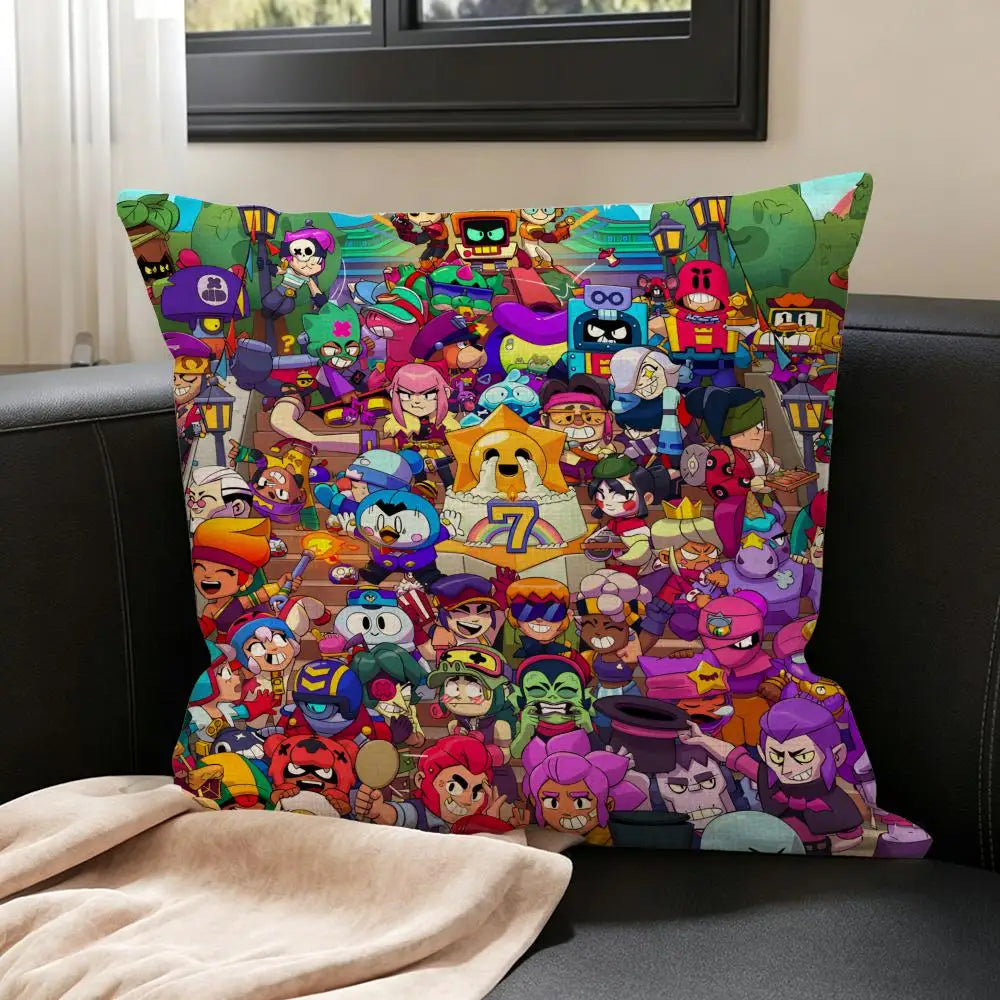 Natural Linen Cushion Cover – Game Print Pillow Case Sofa Bed Linen Cushion Cover Axl