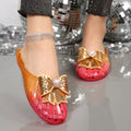 Women's Bow Knot Rhinestone Jelly Sandals | Beach & Casual Jelly Sandals Axl Pink 36