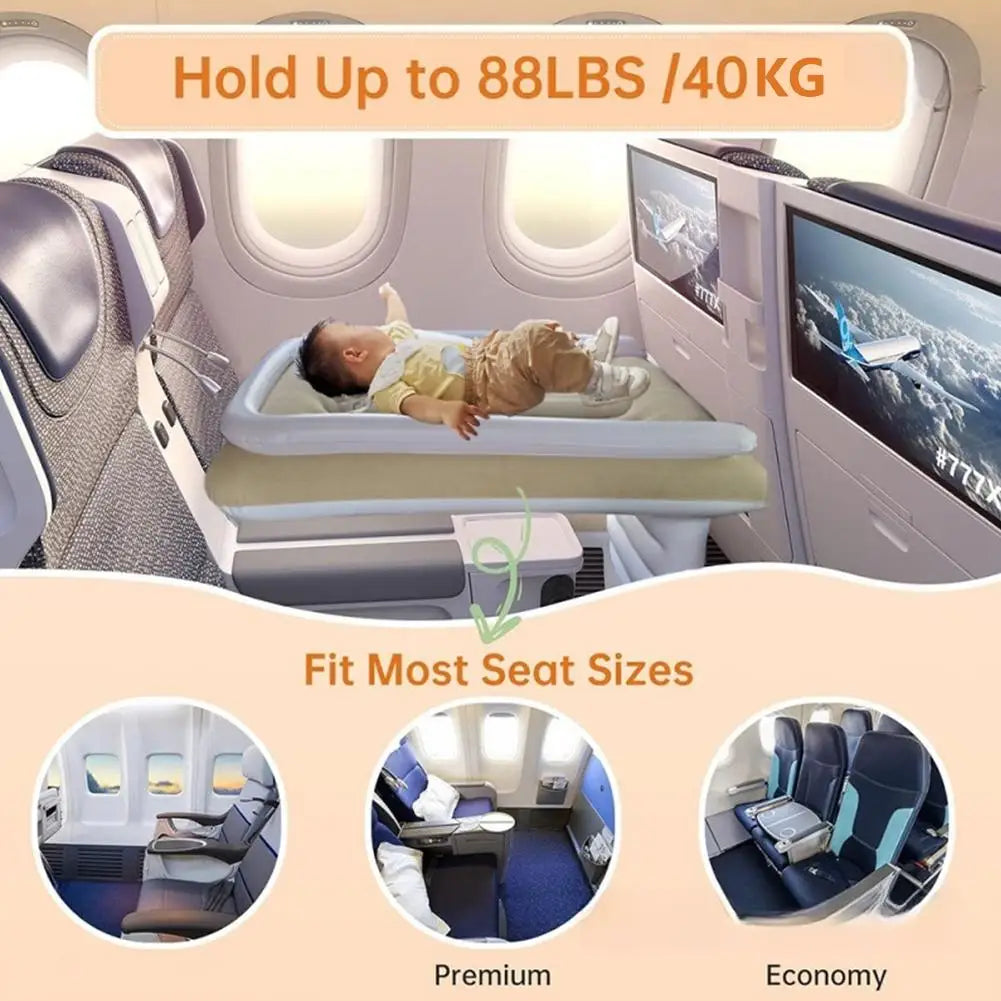 Toddler Inflatable Airplane Bed & Travel Seat Extender Mattress Toddler Travel Bed Axl