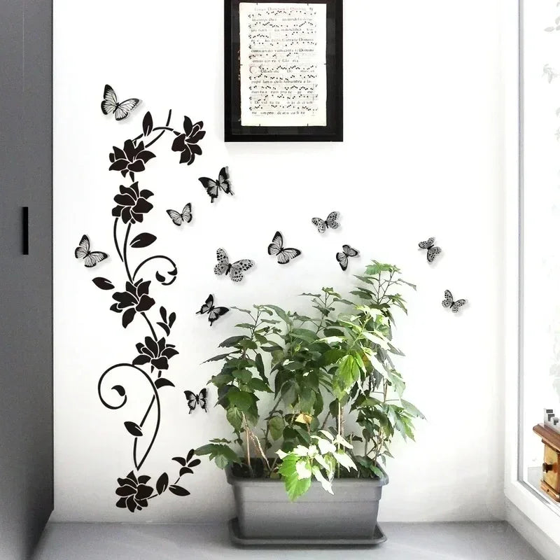 Black Vine Branch Wall Stickers – Removable PVC Decal Wall Decal Sticker Axl