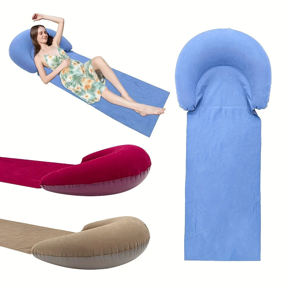Sandproof Beach Mat with Inflatable Headrest | Camping Blanket Beach & Camping Mat Axl