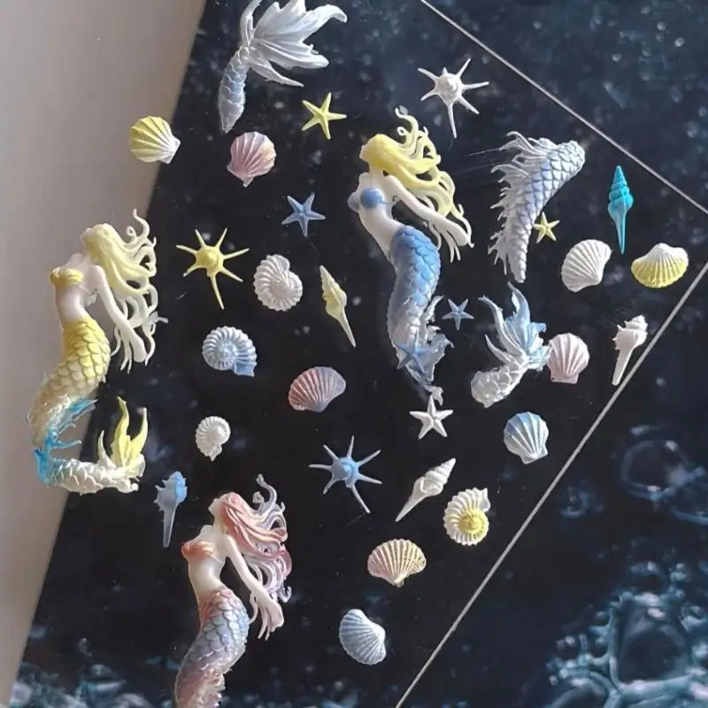 3D Silicone Nail Art Mold – Ocean Mermaid, Koi & Goldfish Nail Art Mold Axl