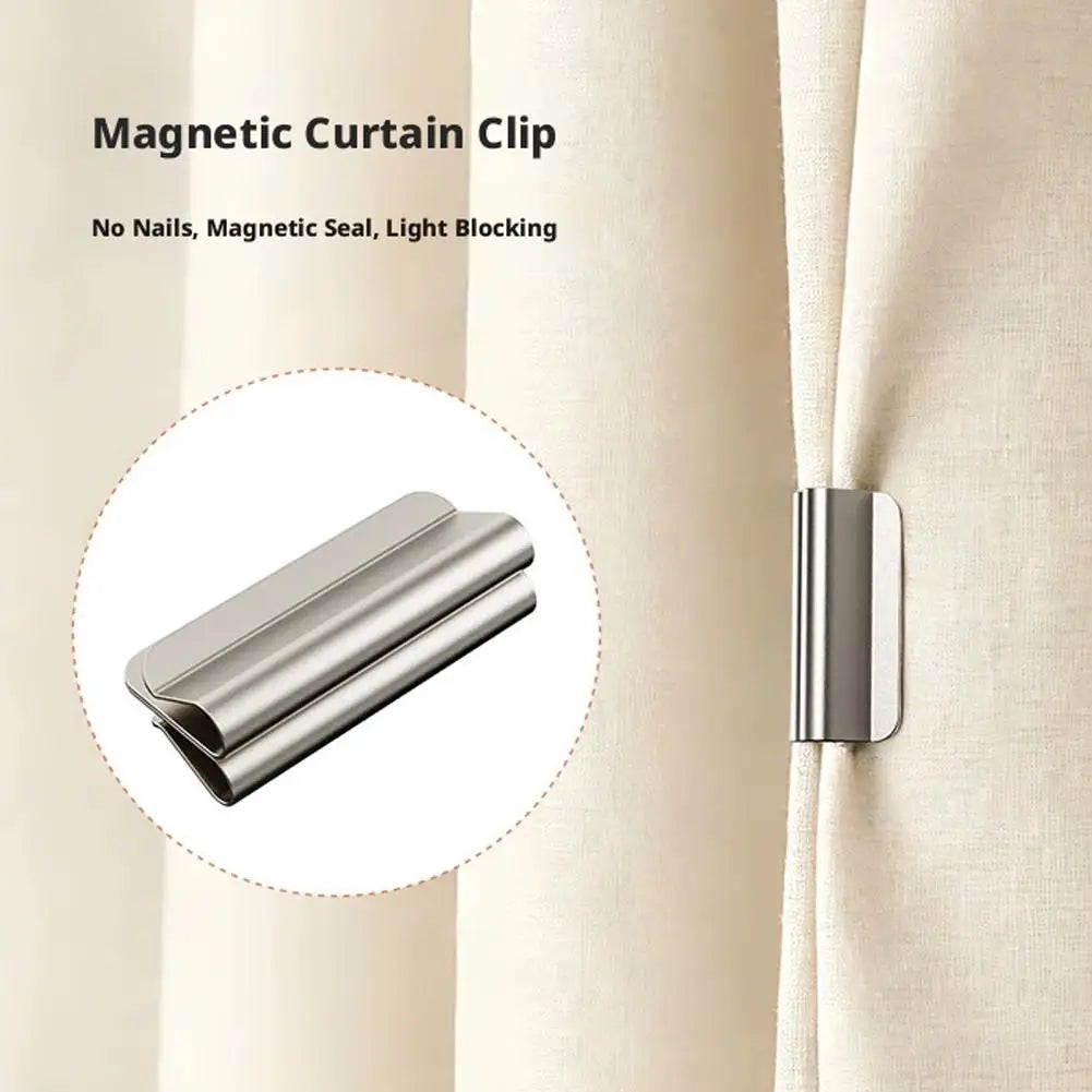 Magnetic Curtain Clips – Drill-Free Fasteners | 6 or 10 Pairs Curtain Clips Axl