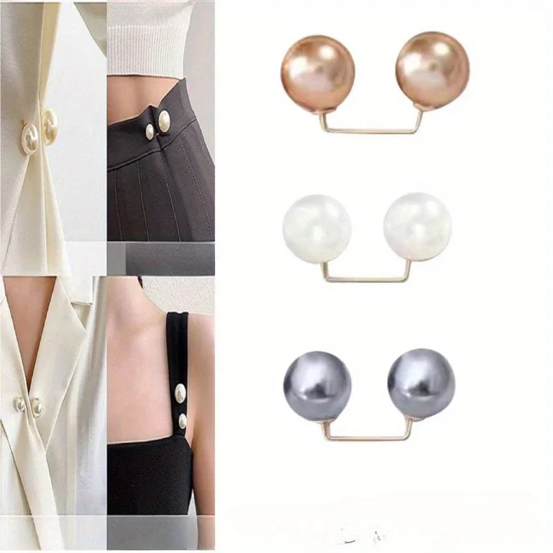 Pearl Brooch Safety Pins – Waist, Collar & Scarf Clips Pearl Brooch Pin Axl