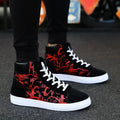 Men's High Top Canvas Sneakers – Lace-Up Vulcanized Walking Shoes Canvas Sneakers Axl Red 41