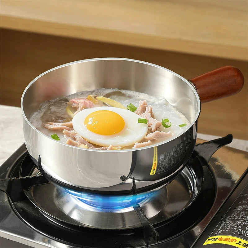Stainless Steel Milk Pot with Wooden Handle | Compact Cookware Compact Saucepan Axl