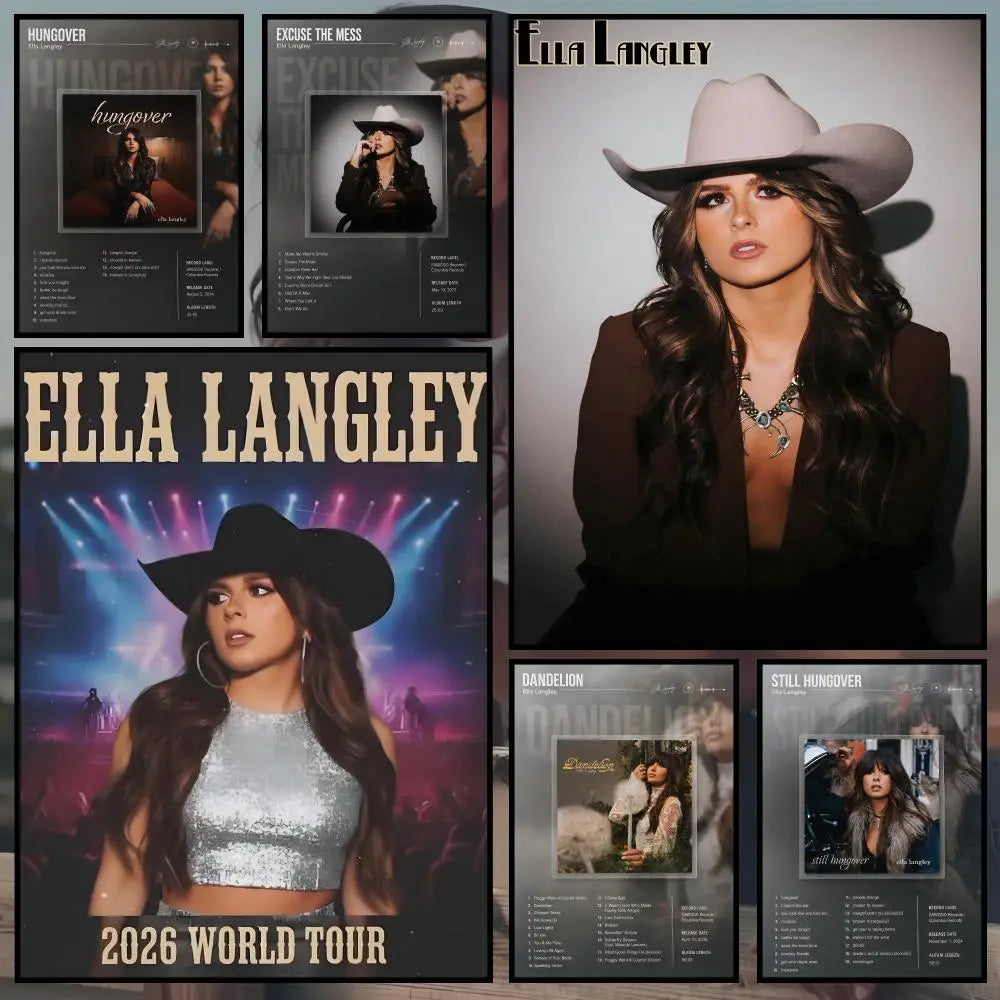 Ella Langley Peel-and-Stick PVC Wall Poster – HD Music Art Wall Art Poster Axl