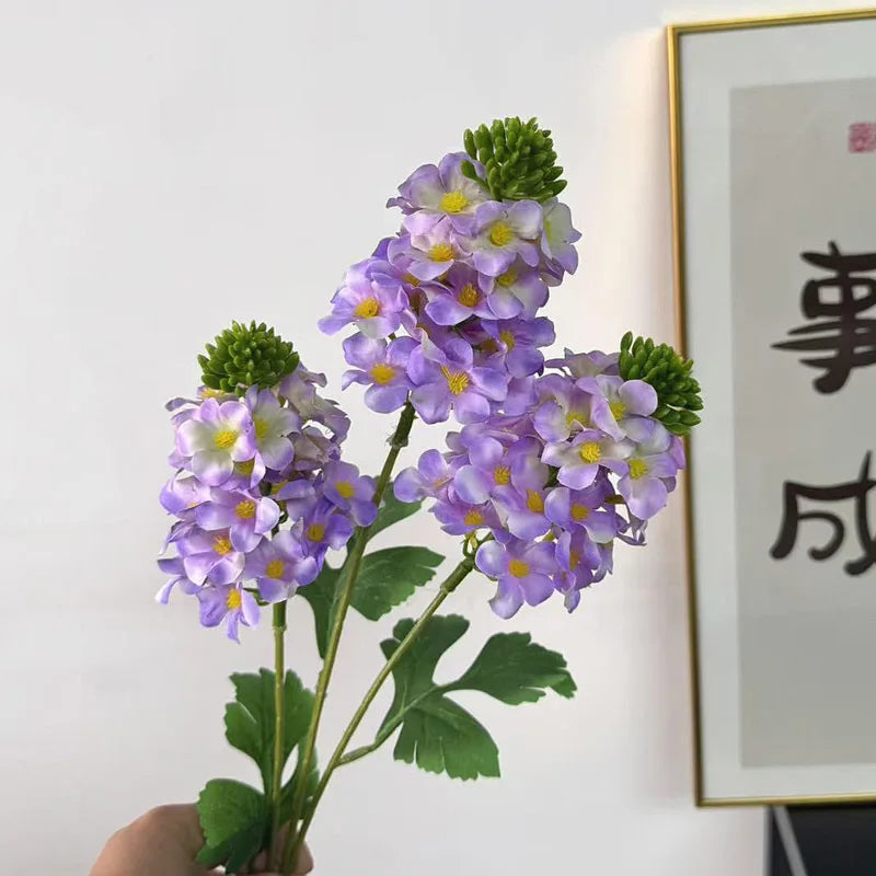 Artificial Hydrangea Branch 3-Head Floral Stem | 80cm Artificial Flower Branch Axl purple 2