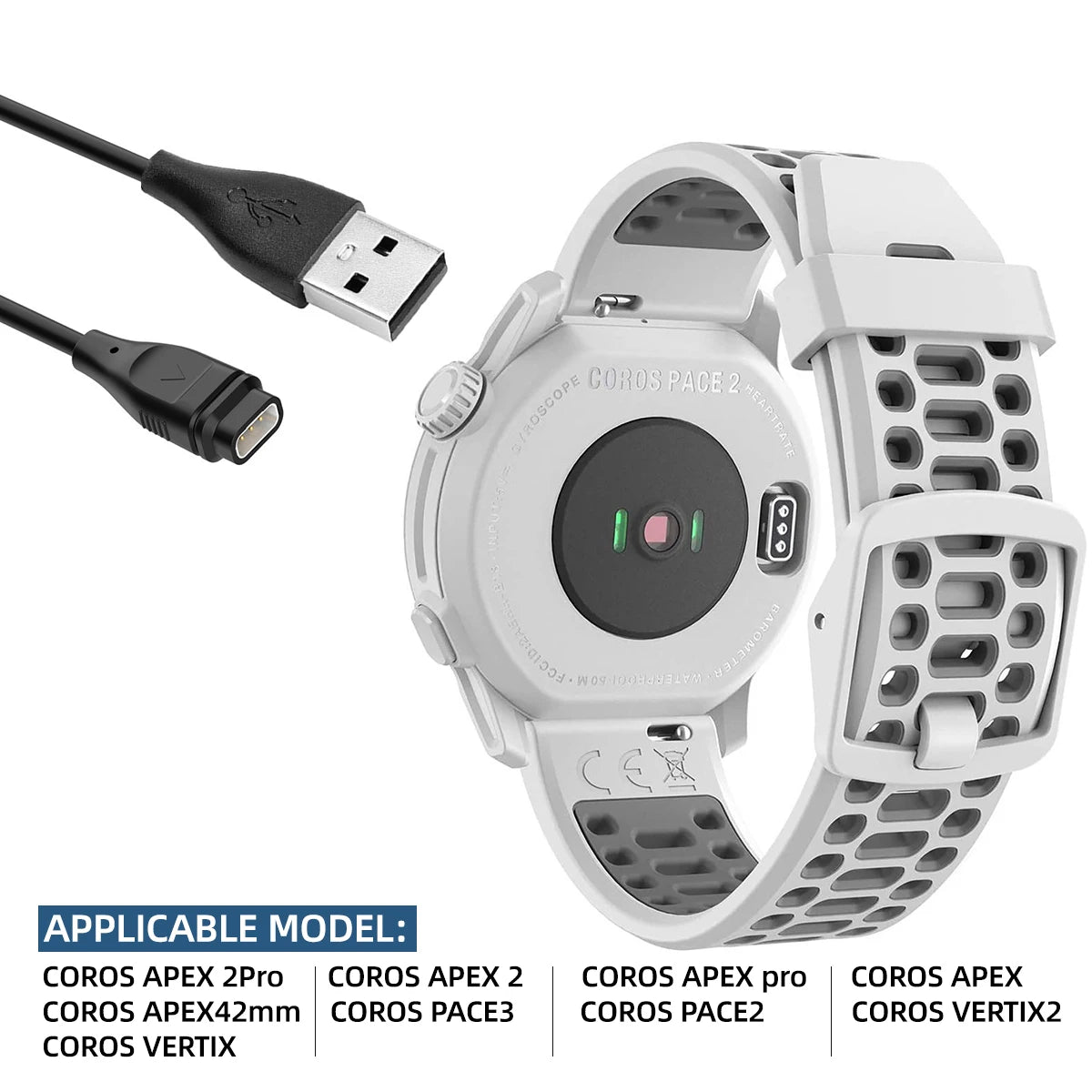 USB Charging Cable for Coros Pace 2/3/4 Vertix & Vertix 2 Smartwatch Charging Cable Axl