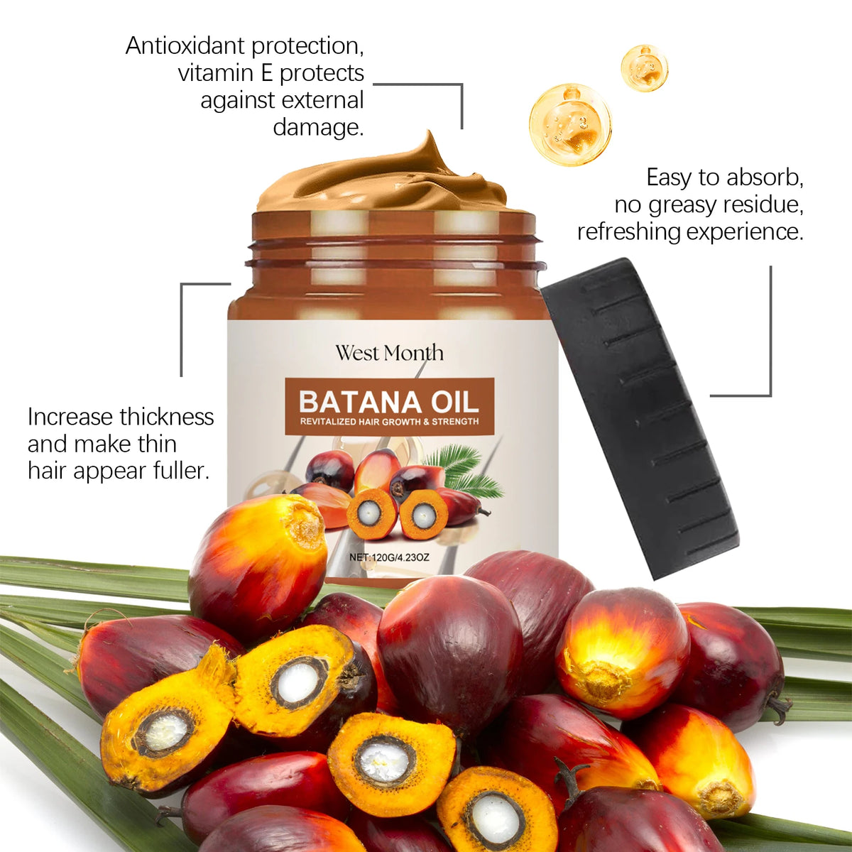 West Month Batana Oil Conditioner – Moisturizing Hair Strengthener Hair Conditioner Axl