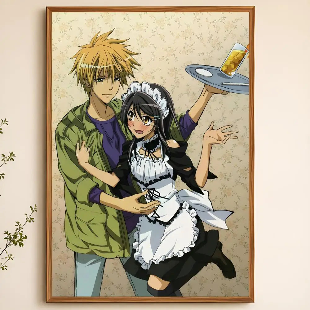 Maid Sama Anime Poster – Waterproof PVC Peel & Stick Wall Art Anime Wall Poster Axl White14 50X70cmNoframe