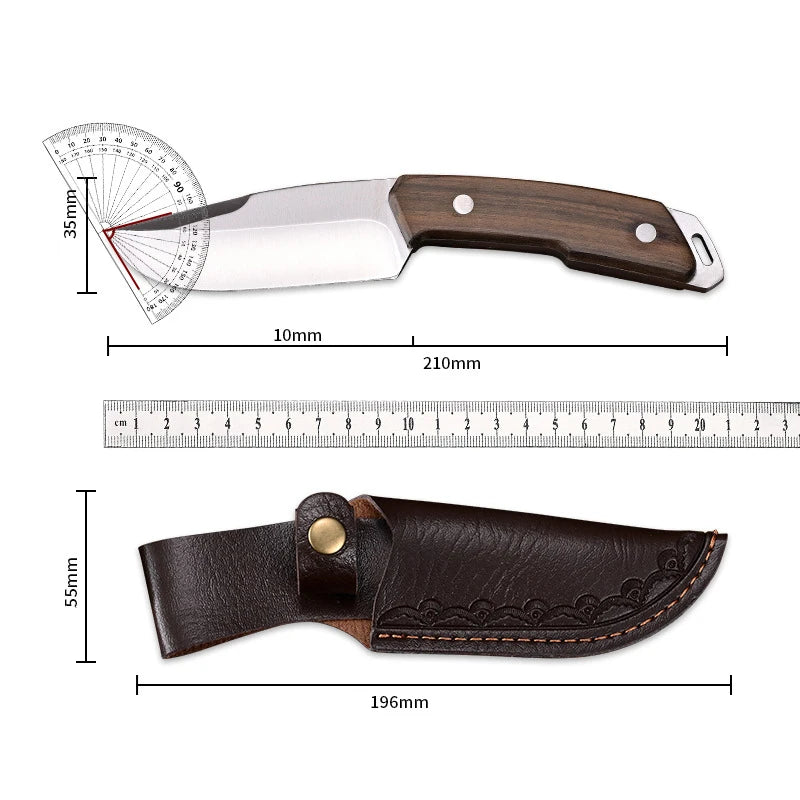 Stainless Steel Fruit Knife – Sandalwood Handle & Knife Cover Kitchen Knife Axl